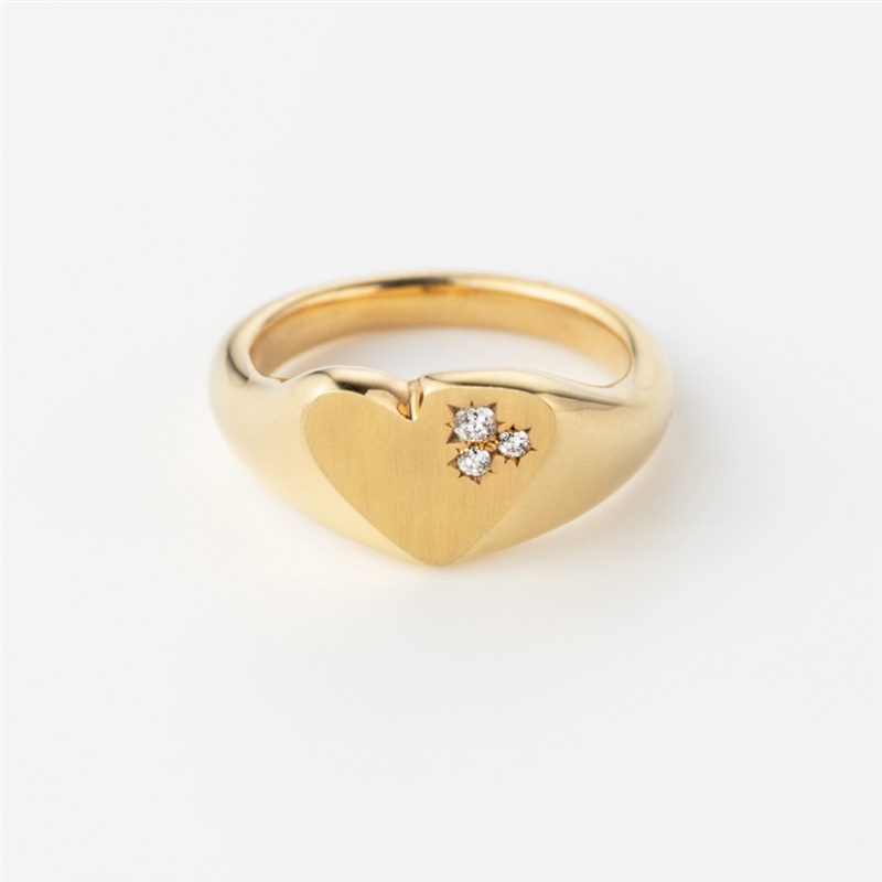 PREEK アイアンタイガーアイ ラフハートリング ゴールド 11 PREEK＞YU-KIN DIAMOND HEART RING(11 GOLD): 雑貨・ファッション