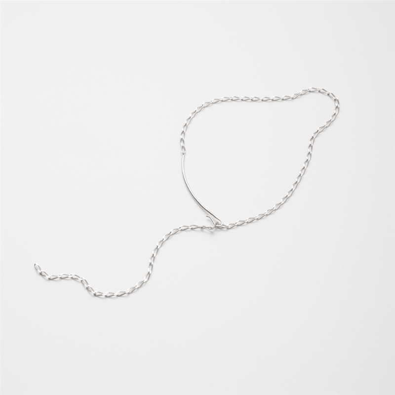 ＜PREEK＞YU-KIN HOOK CHAIN LARIAT NECKLACE 55 07:SILVER