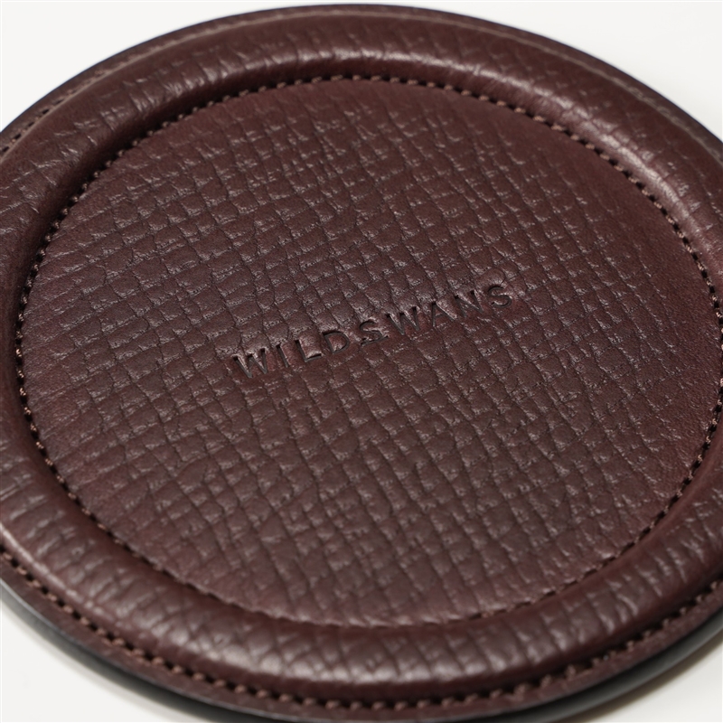 ＜WILDSWANS＞レザーコースター　M ダークブラウン M