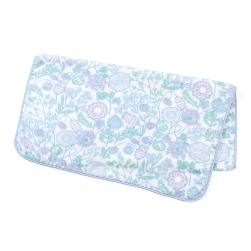 ＜ホットマン＞クッカ バスタオル・刺繍フェイスタオル ブルー