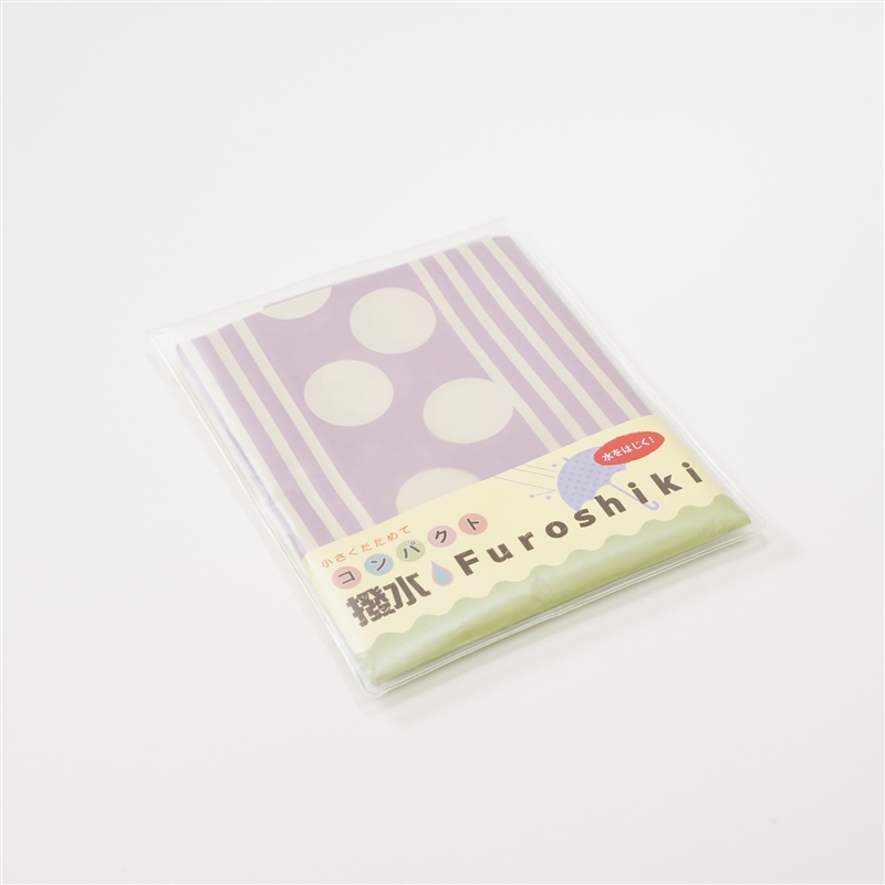 ＜日本のかたち＞コンパクト撥水ふろしき　ドロップ パープル