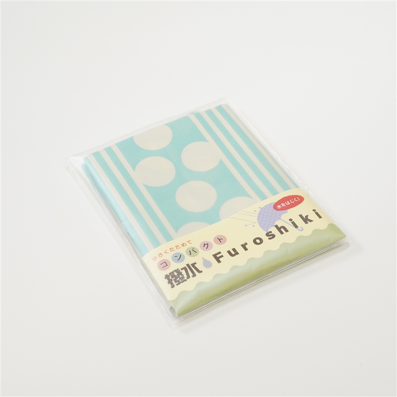 ＜日本のかたち＞コンパクト撥水ふろしき　ドロップ グリーン