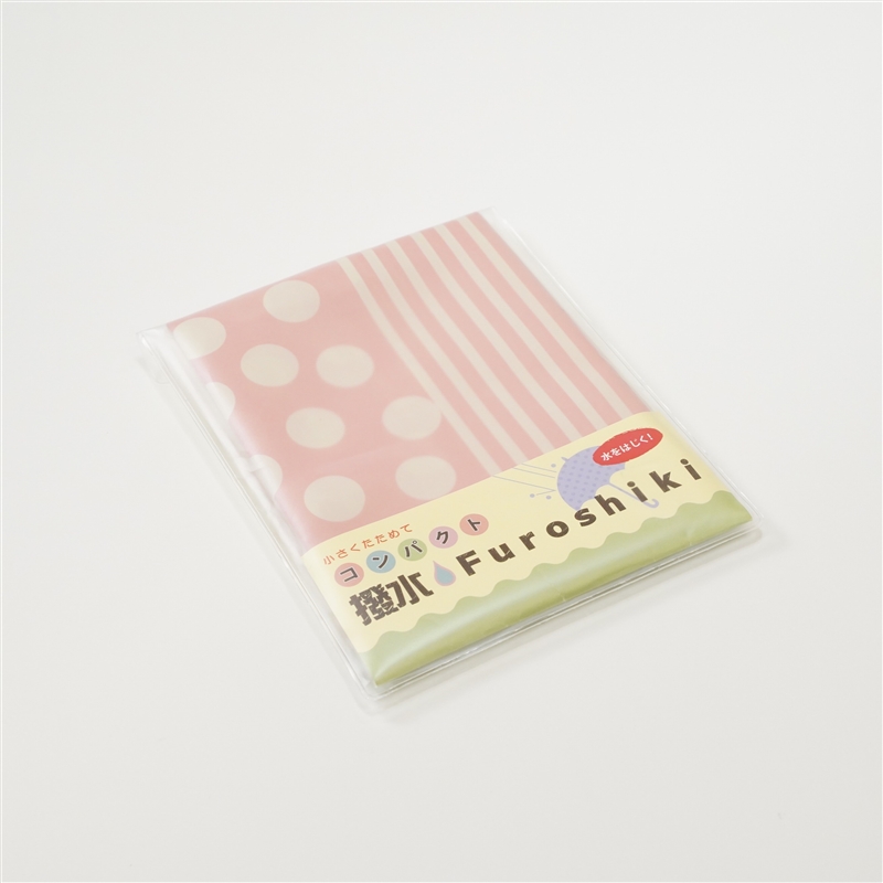 ＜日本のかたち＞コンパクト撥水ふろしき　ドロップ ピンク