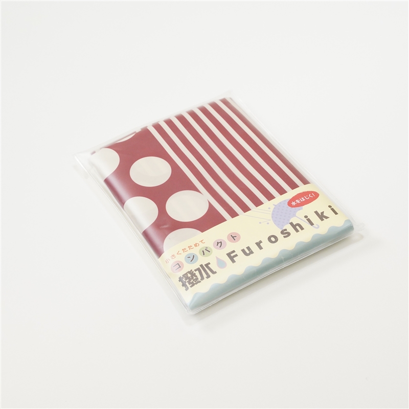 ＜日本のかたち＞コンパクト撥水ふろしき　ドロップ ワイン