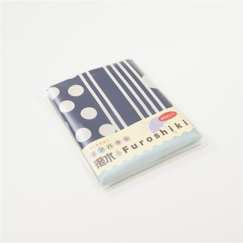 ＜日本のかたち＞コンパクト撥水ふろしき　ドロップ 紺