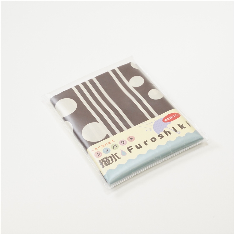 ＜日本のかたち＞コンパクト撥水ふろしき　ドロップ 茶