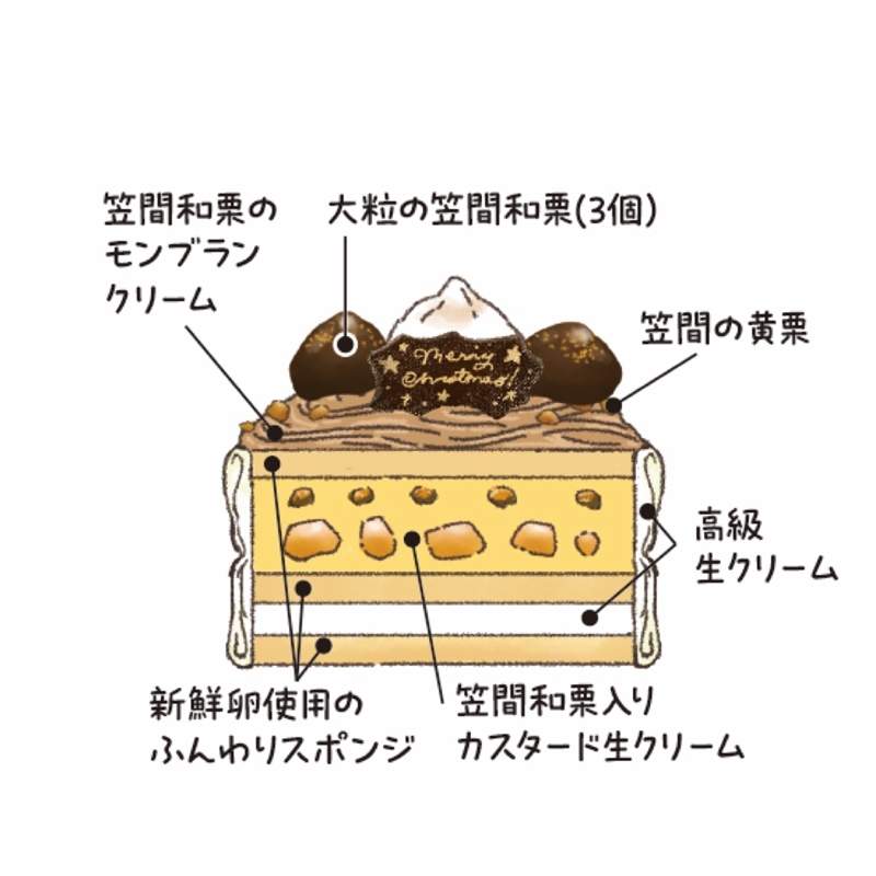 15＜グリュイエール＞水戸京成オリジナル　笠間和栗のモンブランXmasスペシャル 12月24日(木)お渡し
