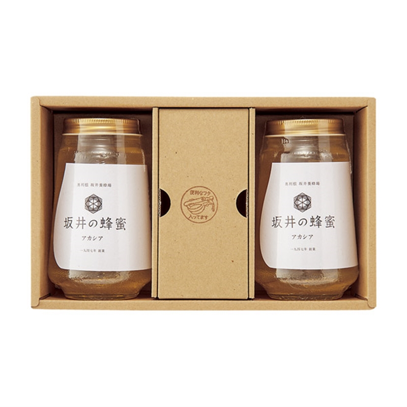 ＜坂井養蜂場＞坂井のアカシア蜂蜜２本入（便利なフタ付）