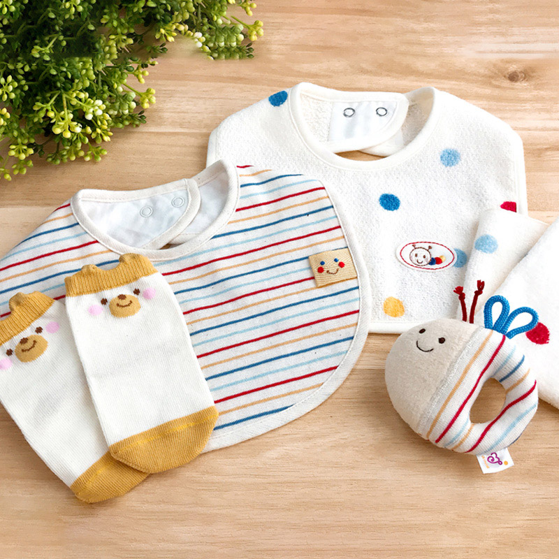 ＜赤ちゃんの城＞パッケージボックスギフト【コロル】スタイセット