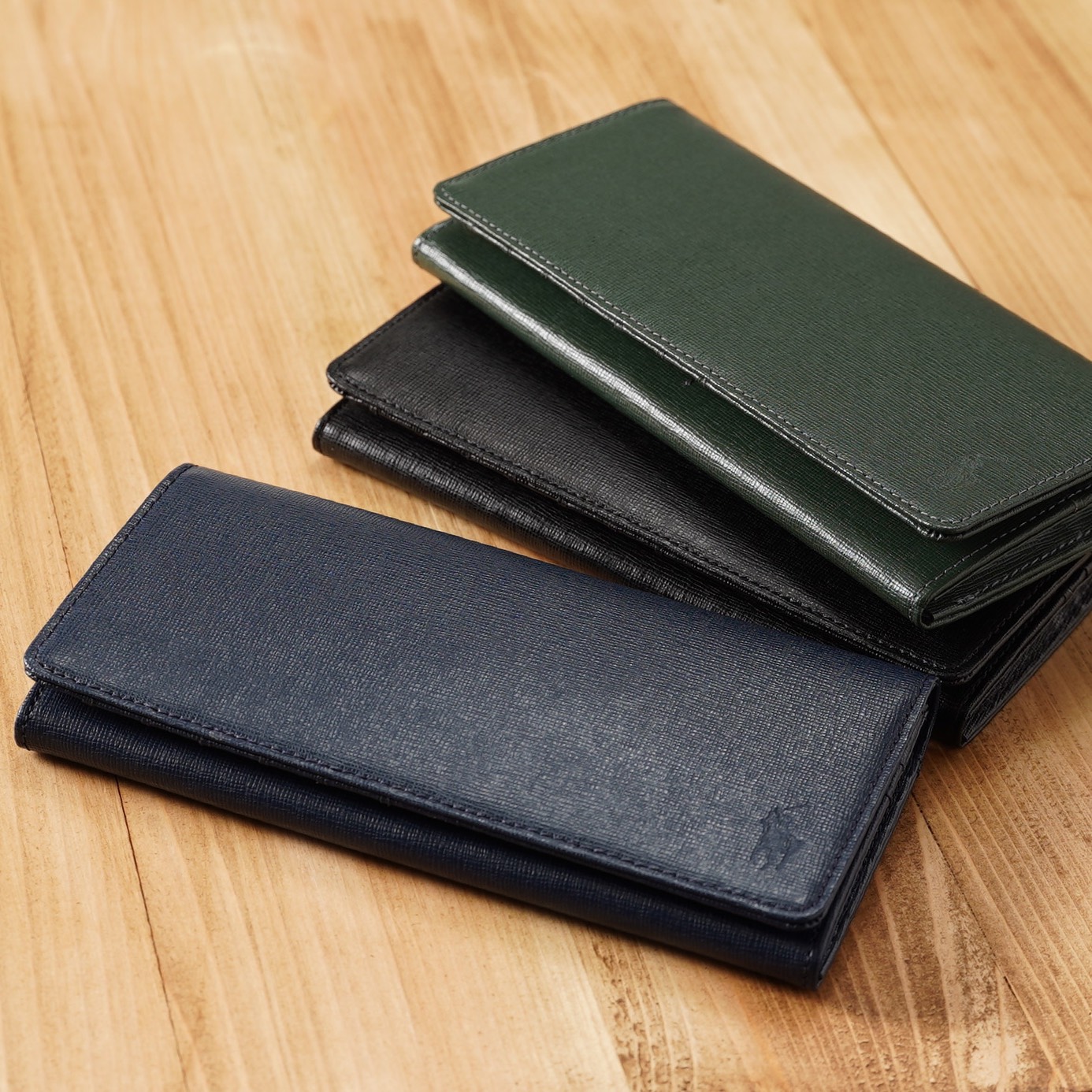 ＜POLO RALPH LAUREN＞かぶせ式長財布 グリーン