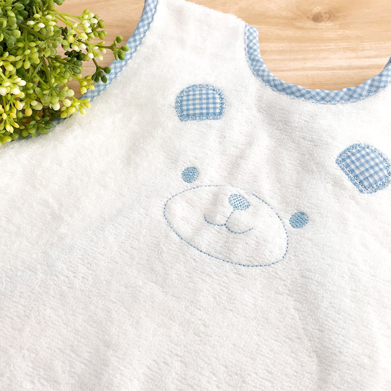 ＜赤ちゃんの城＞パッケージボックスギフト【ベルナチュール】オーガニックエプロン ブルー