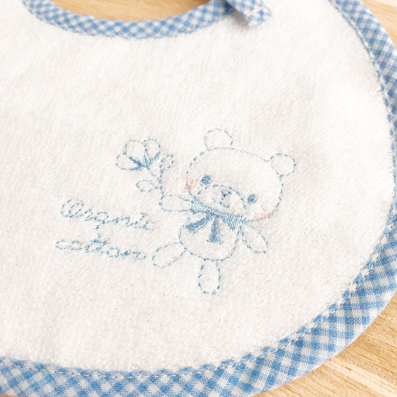 ＜赤ちゃんの城＞パッケージボックスギフト【ベルナチュール】オーガニックスタイ ブルー