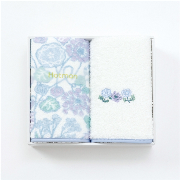 ＜ホットマン＞クッカ フェイスタオル2枚セット ブルー