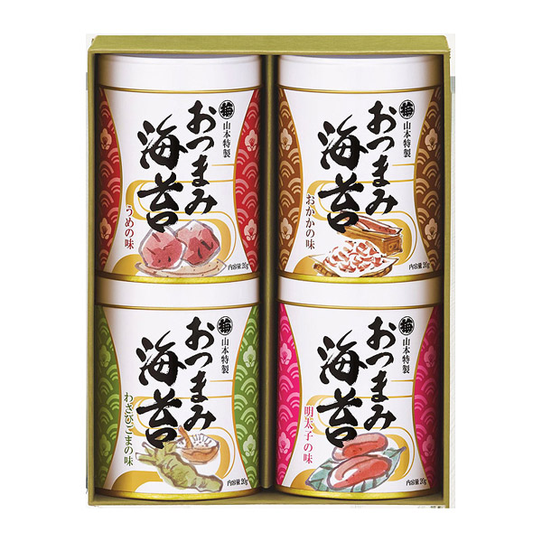 ＜山本海苔店＞おつまみ海苔4缶詰合せ