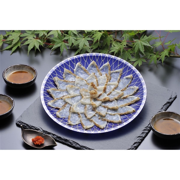 １１５【12月30日（火）配達指定】＜ふく太郎＞山口県萩産活〆まふく炙り刺身(3人前)