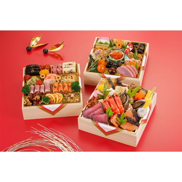 100【12月31日（木）配達指定】＜京料理 濱登久＞和洋おせち三段重（花の宴）