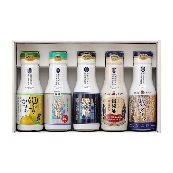 ＜柴沼醤油醸造＞フレッシュボトル200ml　彩5本ギフトセット