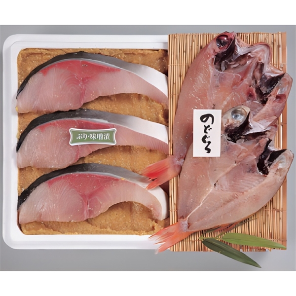 ＜味の十字屋＞のどぐろ一夜干・ぶり味噌漬詰合せ