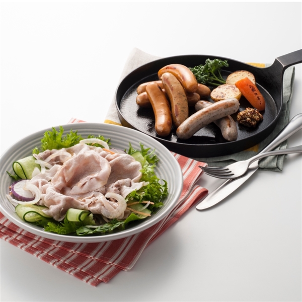 ＜ファマーズファクトリー＞北海道放牧豚しゃぶしゃぶ肉＆ソーセージセット
