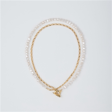 ＜PREEK＞BAROQUE PEARL CHAIN 3WAY NECKLACE 80