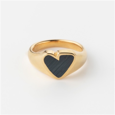 ＜PREEK＞HEART STONE RING GLD