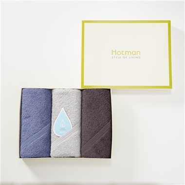 ＜ホットマン＞<1秒タオル>ホットマンカラーハンドタオル3枚セット①