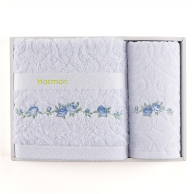＜ホットマン＞リリーローズ（刺繍）＜ブルー＞