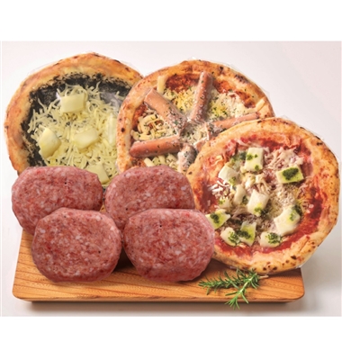 佐賀県<ふるさと倶楽部>ナポリ風石窯ピザと熟成ハンバーグ