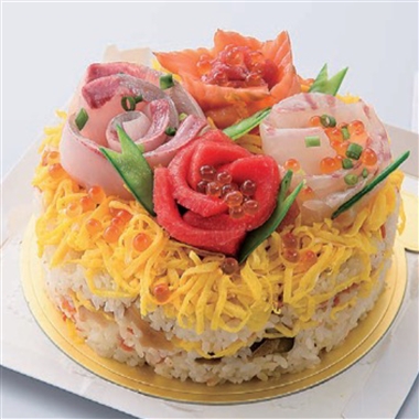 34<かじま>海鮮寿司ケーキ