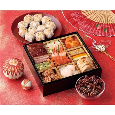 42【12月31日(水)配達指定】<崎陽軒>中華おせち一段重(限定シウマイ・クルミの飴炊き付)