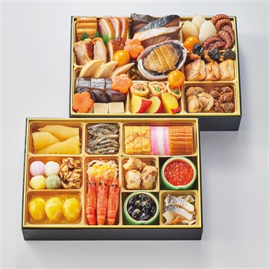 77【12月31日(水)配達指定】<にんべん>和の華 二段重(冷蔵)