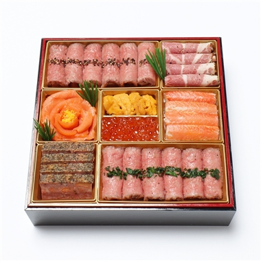 106<京・料亭 わらびの里>料亭の肉・海鮮オードブルおせち