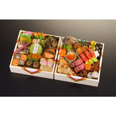 99【12月31日（木）配達指定】＜京料理 濱登久＞おせち二段重（朧月の宴）
