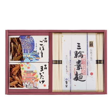 ＜巽製粉＞麦坐×浅草今半　三輪素麺・牛肉佃煮詰合せ