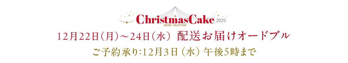 12月22日（月）～24日（水）  配送お届けオードブル 